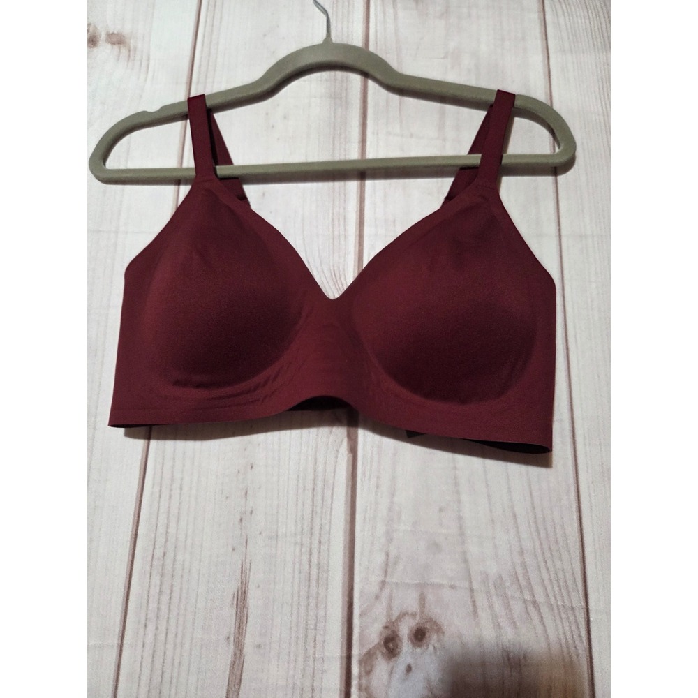 Auden Luxury Collection Wireless Bra Burgundy‎ Red Seamless XL New